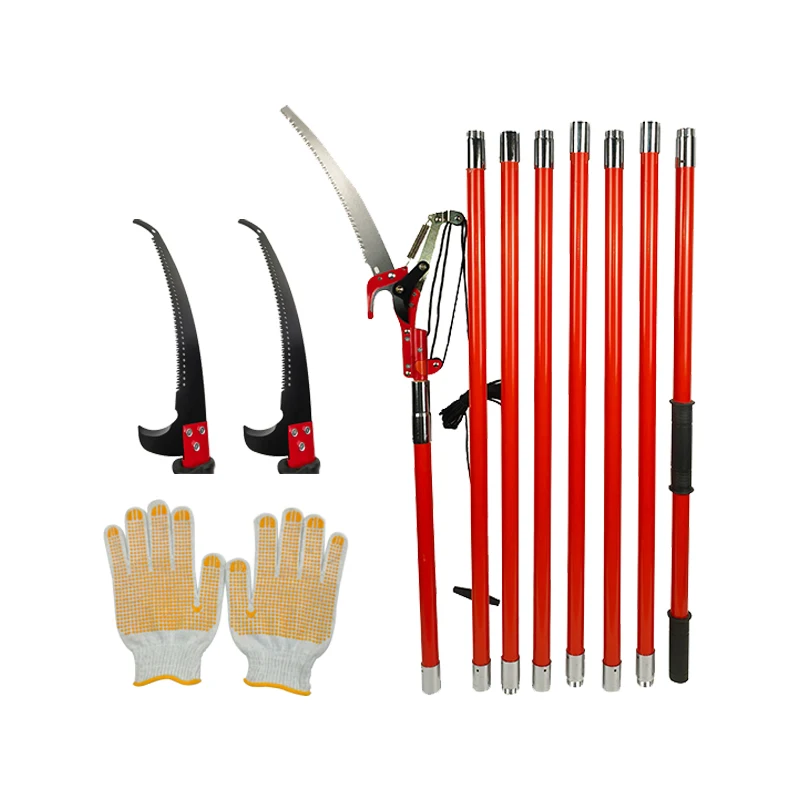 Upgraded 8.24M Long Fiberglass Pole Durable Extendable Portable Gardening Tree Branch Cutting Tool Saw Set