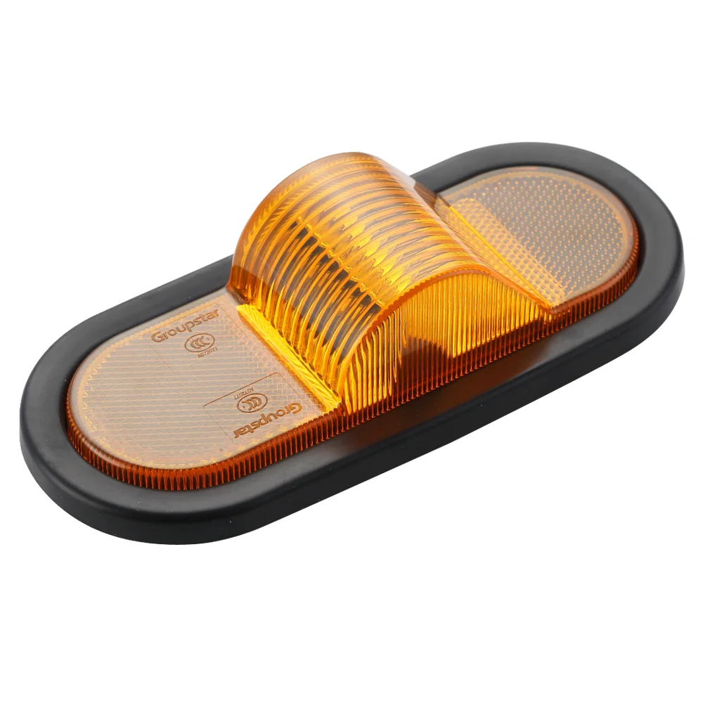 Luz Lateral LED ámbar Para Remolques Y Camiones - 24 LEDs, Ovalada, Cromada, 6.7 Pulgadas, 12V