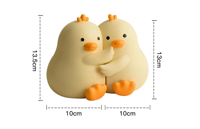 Cute Hugging Duck Design Resin Bookends