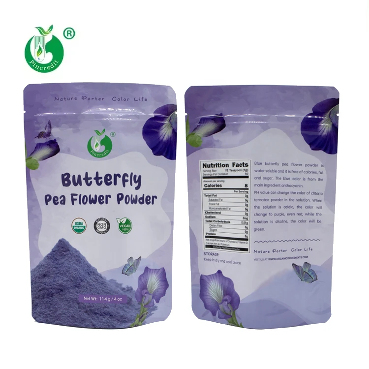 Насыпью 450, пищевой порошок из сетчатого органического синего маття, бабочки, гороха