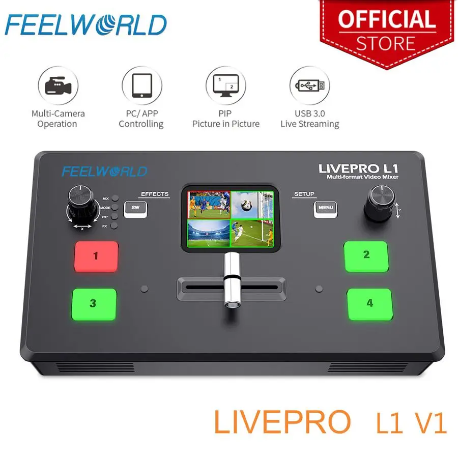 Feelworld Video Mixer Switcher Livepro L1 V1 for Live Broadcasting