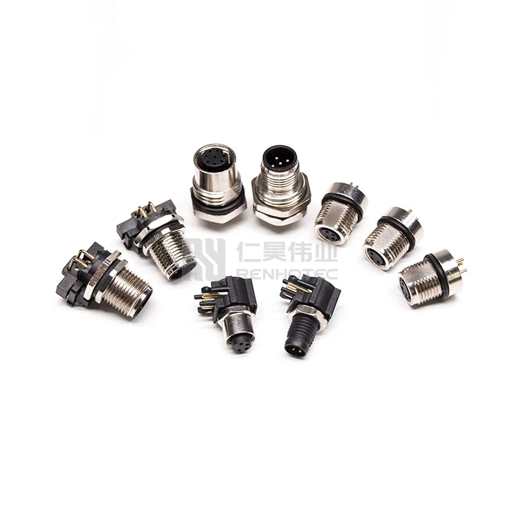 Metal M12 Connector 5 Pin with Shielding IP67 IP68 Industrial Male Female Waterproof Power Screw Straight Cable Sensor Assembly