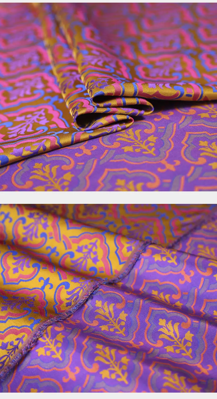 Wholesale Flowers Patten Mulberry Silk Fabric Song Brocade For Dress