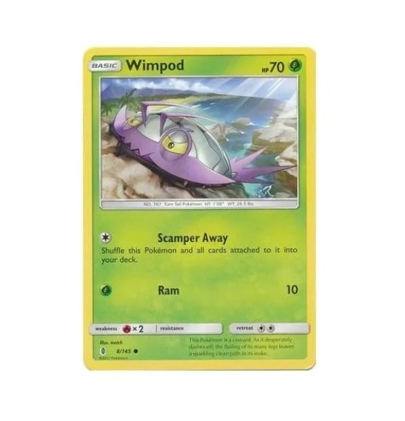 Free Shipping Original Real Pokemon Wimpod Battle Cards Basic Sun Moon Card Collection English Sm1 Buy Holo Foil Wimpod Pokemon Cards Pokemon Cards Authentic Pokemon Sun Moon Card Product On Alibaba Com