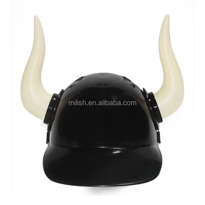 MHH102 Striped Party Plastic Toy Roman Knight Medieval Armor Viking Helmet with Horns for Adults