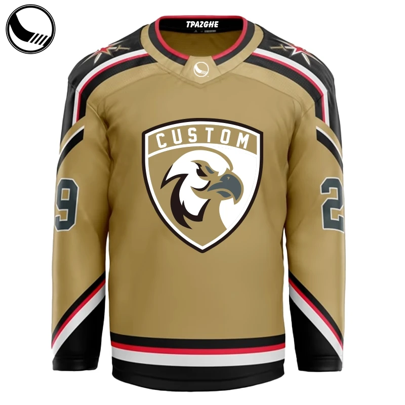 String Lace Neck Black Hockey Jersey Team