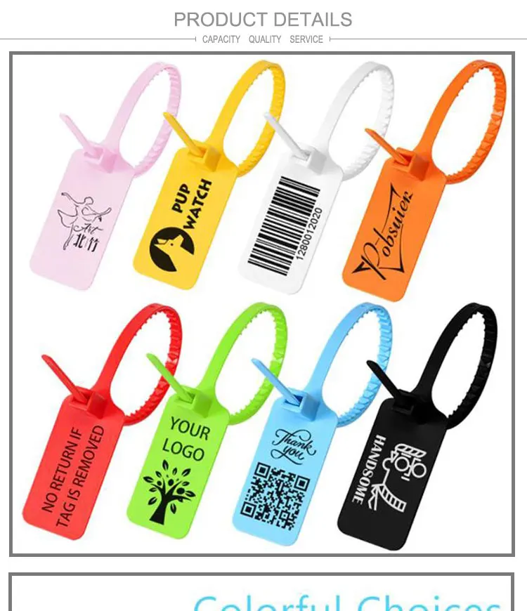 Customized Debossed Ink Logo Zip Ties Tags for Security