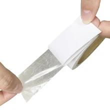 high quality  heavy duty jumbo roll super strong easy tear transparent self adhesive paper coated double sided tissue tape