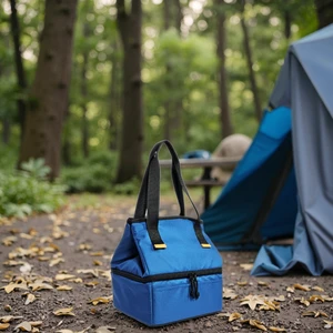 Fashion Insulated Lunch Box with Zipper Polyester Material for Men Women Travel Portable Camping Picnic Cold Food Storage