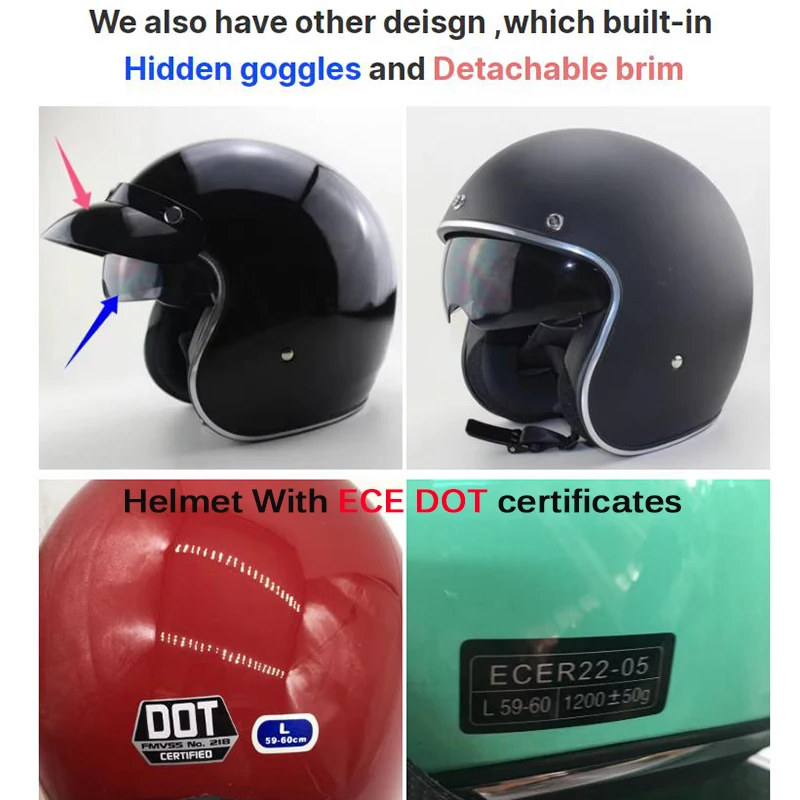 Custom Green Removable Lining Vintage Motorcycle Helmet