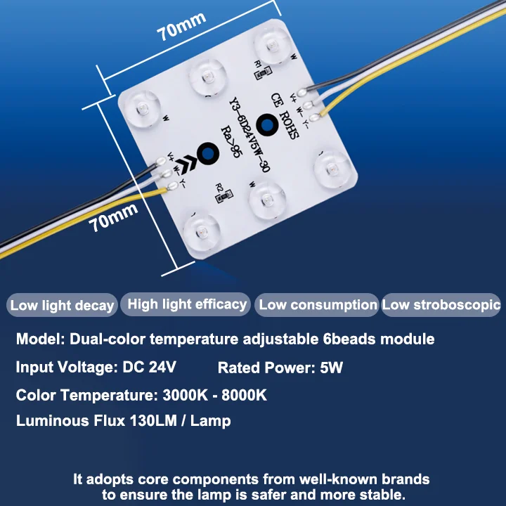 product 10v 220v led module remote controlled 6 led white yellow multi chip modular lights for hotel light landscape lights-10