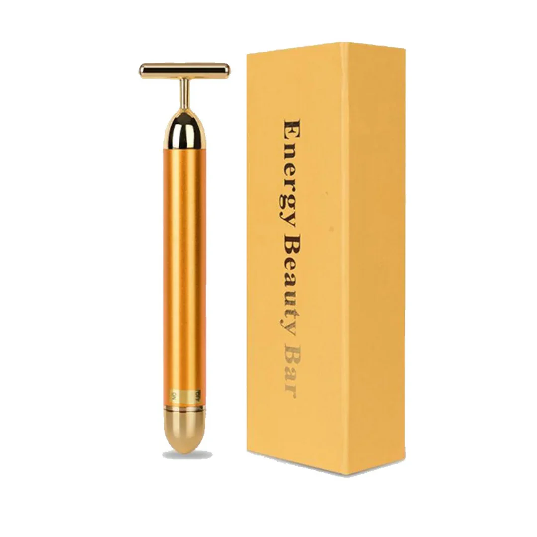 ２４金ゴールドバーマッサージ機 24Kゴールドエネルギー美容バーハンドヘルド振動マッサージフェイス