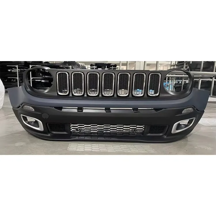 OEM Style Upper Lower Fascia Grille Fog Light Housing Set Front Bumper Kit for Jeep RENEGADE 2016