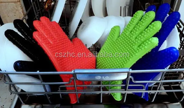 Grilling Gloves Heat Resistant BBQ Kitchen Silicone Oven Gloves Safe Handling of Hot Food Pots and Pans for Barbecue details