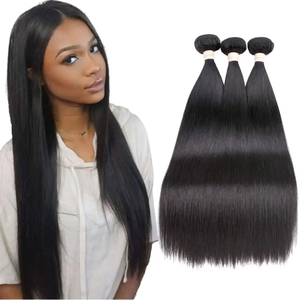 Indische glatte menschliche Haarbündel natürliches Schwarz billige Extensions Anbieter Großhandel Haar_voghion.com