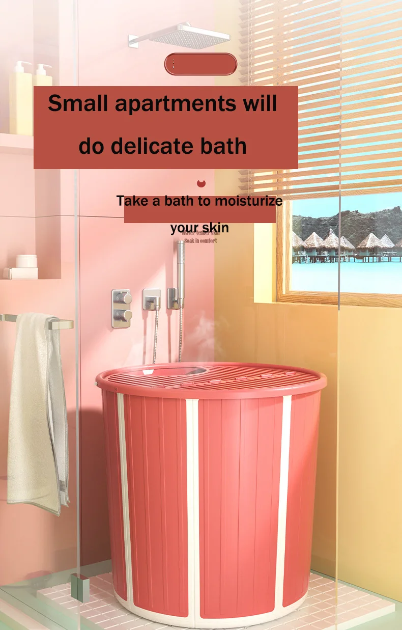 Portable Foldable Bathtub Separate Family Bathroom Spa Tub Free To Install The Round Bathtub