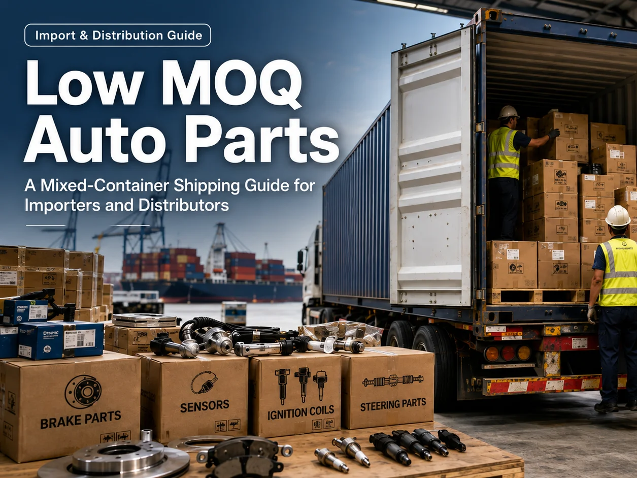 Mixed container shipping consolidating multiple auto parts categories into one load