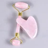 Rullo di quarzo rosa e cuore Gua Sha (senza scatola)