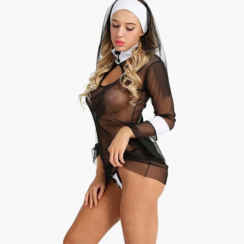 2023 New Halloween Women Cosplay Nuns Uniform Sexy Nun Lingerie SLDR-005