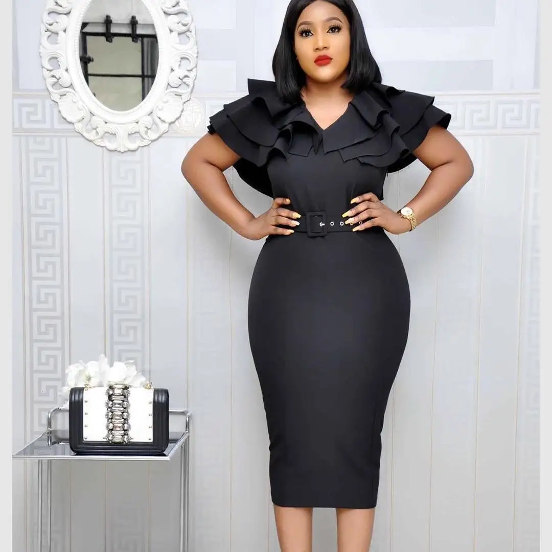 Robe Travail/Soirée Anne Klein Noire Taille 8/10 - Coupe A-Line Genou - Occasion Très Bon État
