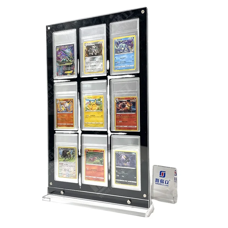 9 card display case Acrylic Graded Card Black Border ONE Acrylic Display Frame for Graded