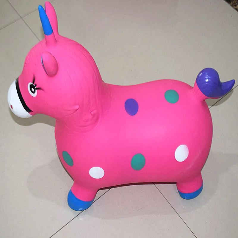 PVC Kids Play Colorful Inflatable Jumping Horse Toy