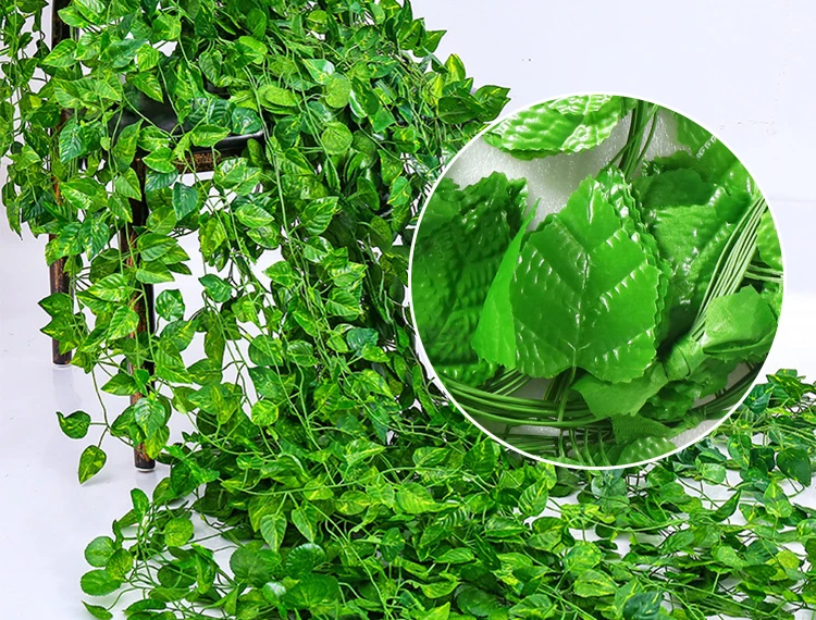 Artificial Green Creeper Reptile Climbing Ceiling Decorative Grape Vine