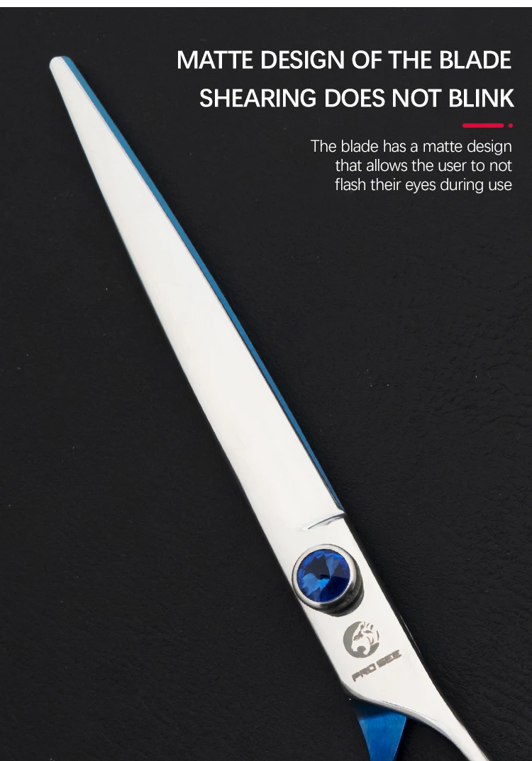 Description Picture 4 of itemBlue Handle High Quality JP440C Pet Shark Teeth Shears Dog Grooming Chunker Scissors