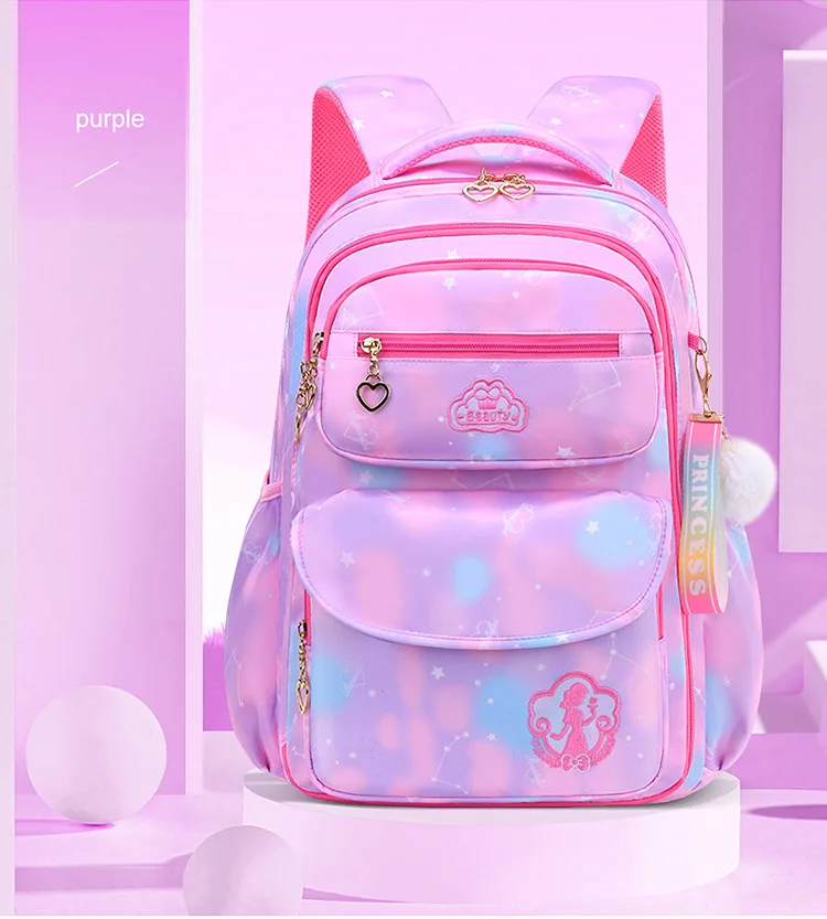 Best Selling Waterproof Polyester School Bags Lightweight Lovely Pink