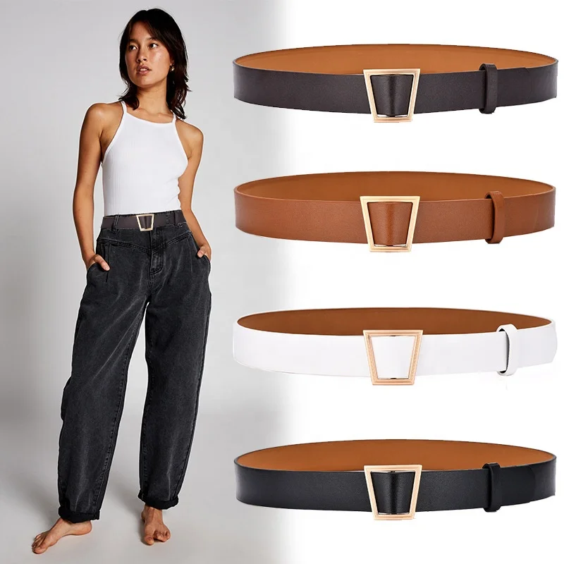 2021 Fashion Squre Buckle Belt Women 