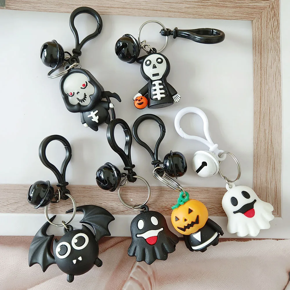 Halloween Ghost Sickle Cartoon Girl Keychain Creative PVC Plastic
