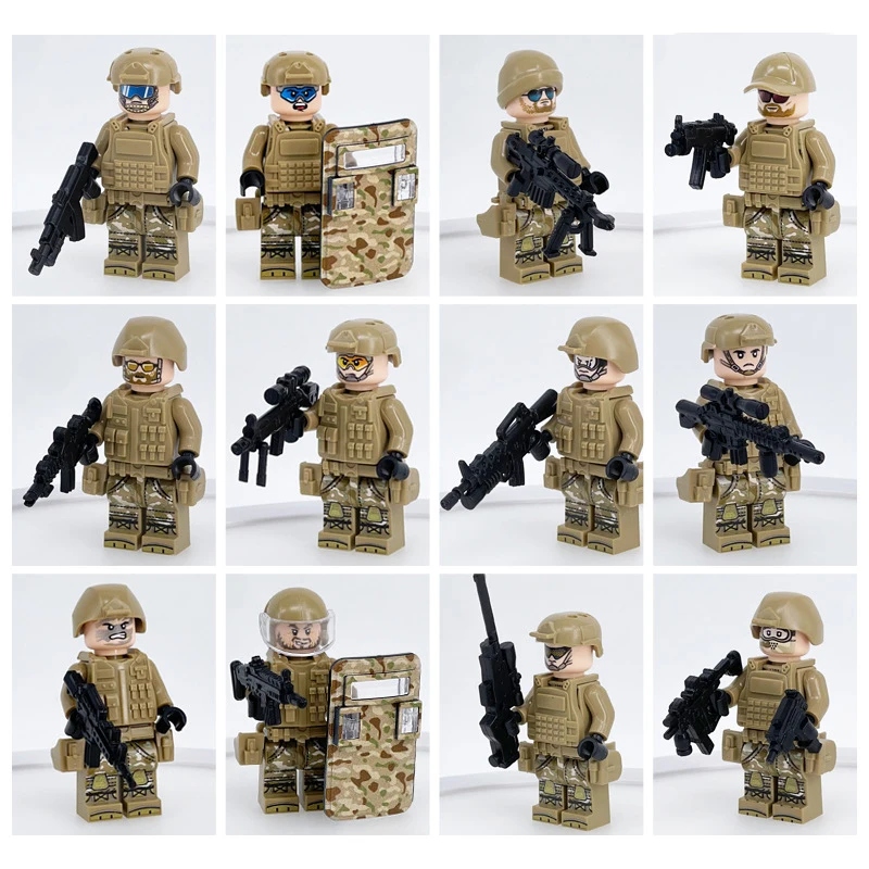 Wholesale Custom Child Building Block 12pcs Army City Mini Figure Set ...