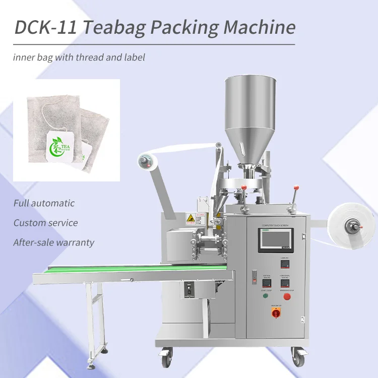 DCK-11 China Manufacturer Automatic Filter Paper Packaging Inner Bag Sachet Tea Coffee Packing Machine with Thread and Label details