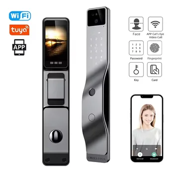 Enrique Tuya Automatic Fingerprint Lock Tuya Smart Lock 3D Face Recognition Digital Door Lock With Doorbell