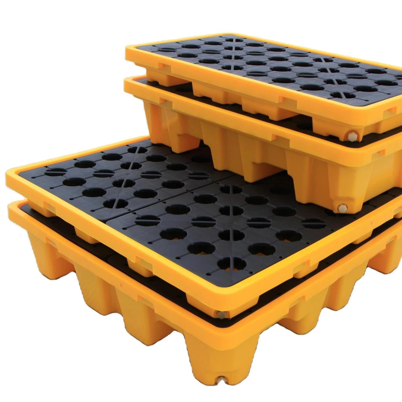 1320*680*300mm perforated heavy duty reusable rack use 2 drum spill containment pallet for oil drum handling