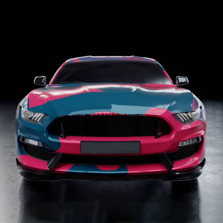 Custom Car Wrap Sticker Glossy Matte Waterproof Pattern pink Blue Car Auto Vinyl Body Wrap Graphics