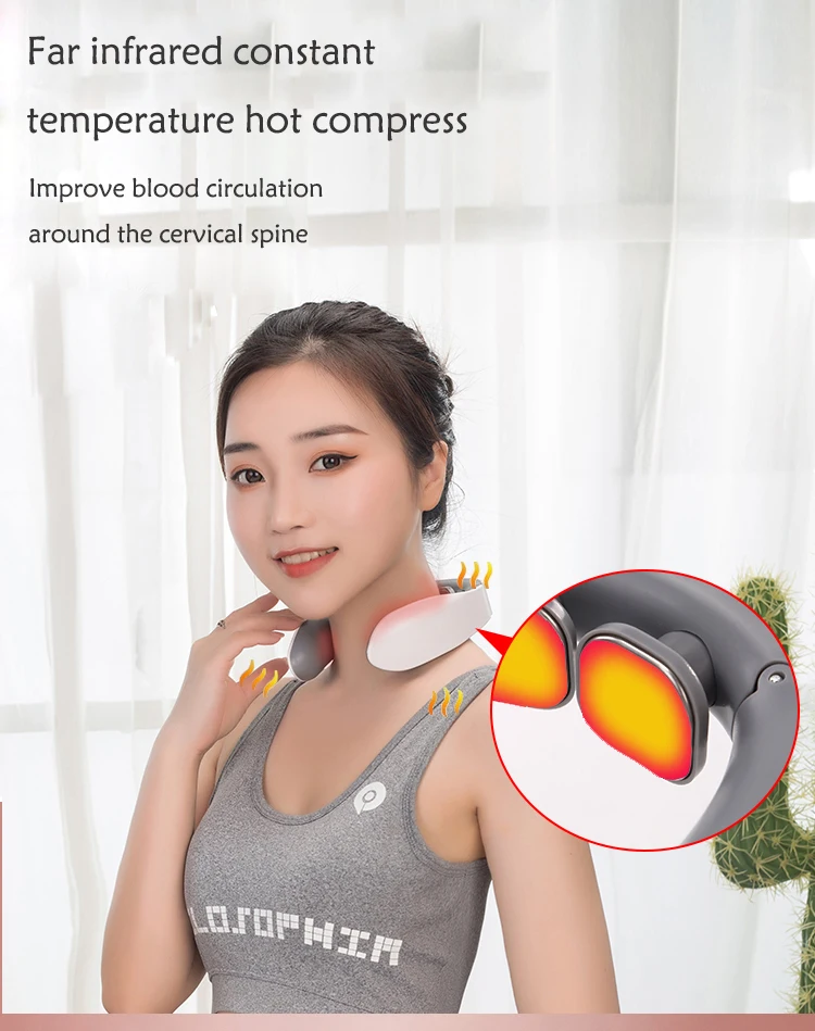 Smart Cervical Spine Physiotherapy Deep Tissue Point Massage Device Tens Pain Relief Neck and Shoulder Massager With Heating