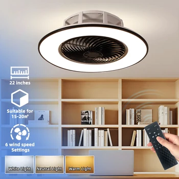 Smart Modern LED Ceiling Fan with Light Energy Saving BLDC 5 Blades Remote Control Plastic Lamp Body
