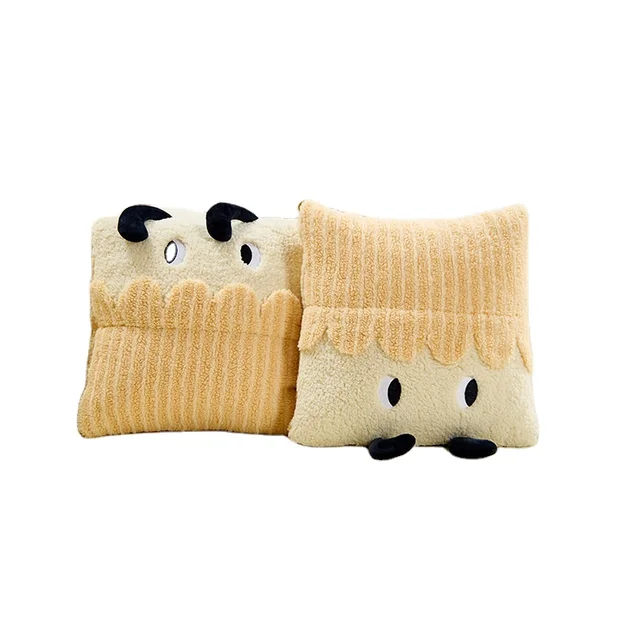 Tentac toe warm plush pillow with two in one lamb plush car cushion new product ideas 2024