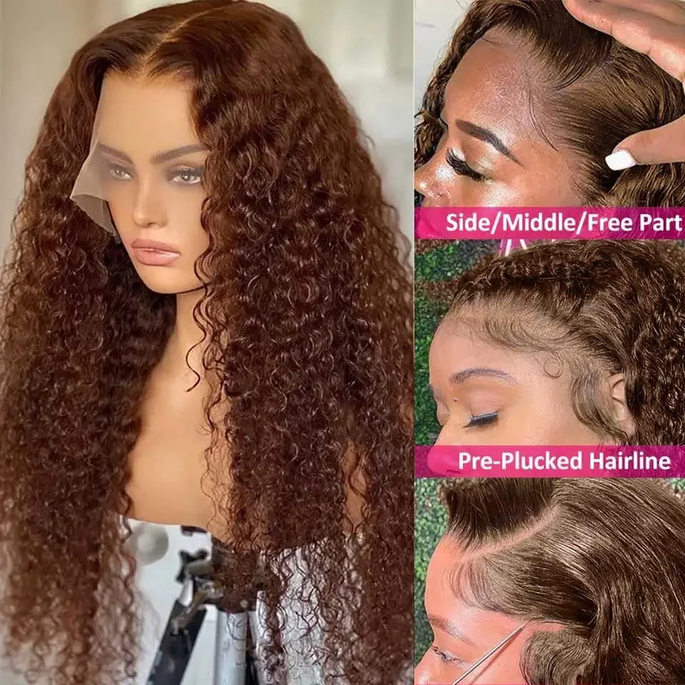 Peruka z naturalnych włosów lace front deep wave czekoladowa_voghion.com