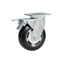 5 6 8 Inch Static Trolley Rubber Oil Proof Caster Wheel Industrial Swivel Brake Casters Wheels