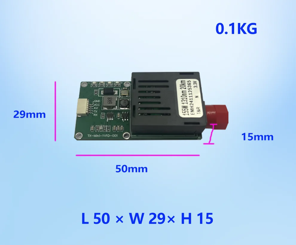 60KM Optical Fiber Transceiver Module Specialized for Drone SC/FC/LC/ST Interface UART/TTL/SBUS Fiber Optic Converter FPV