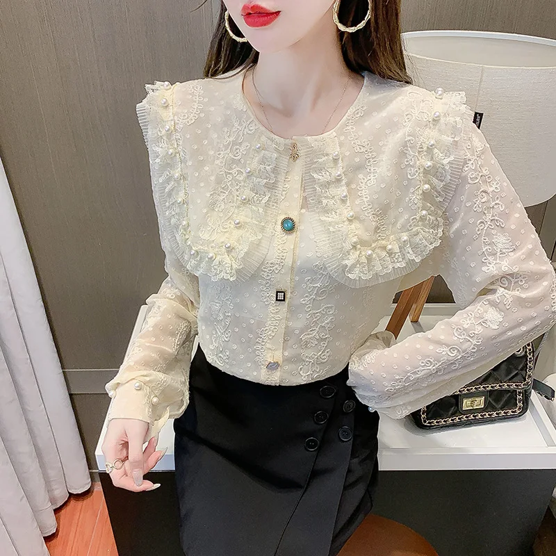 lace pearl top