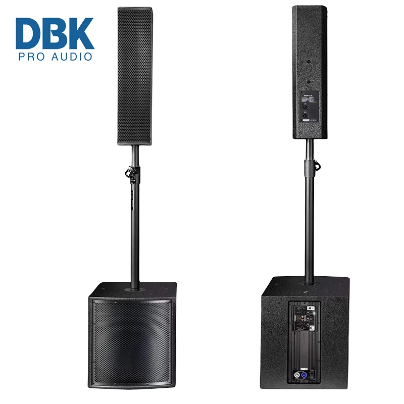 DBK Portable Line Array Column PA DJ System With 12inch Powered Subwoofer Small Outdoor Event Column Speakers With Subwoofer