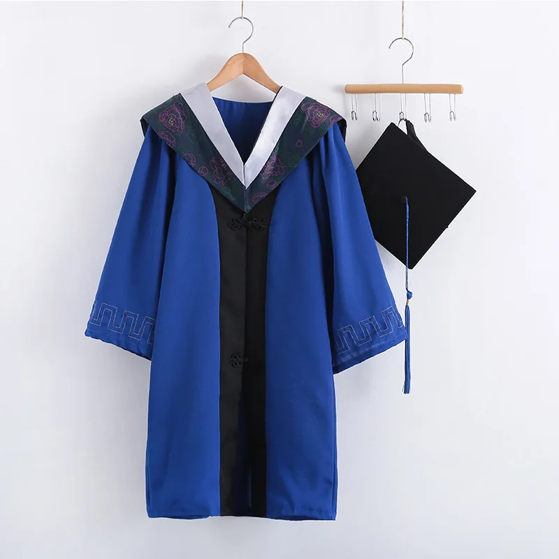Wholesale Custom Color Matte Gown High School Uniforms University Ceremony Classic Doctoral Graduation Gown and Cap Tassel