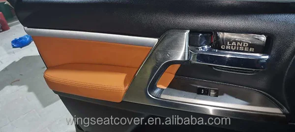Luxury Grid Diamond Design Custom Fit Leather Car Seat Covers for Toyota Land Cruiser 200 Car Seat Protector Modify