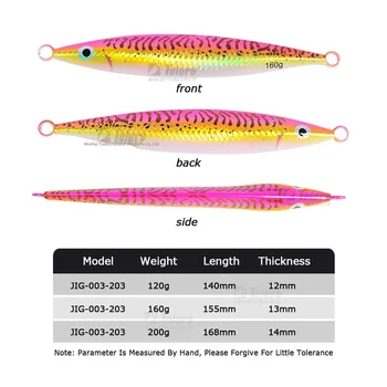 Glow-in-the-Dark 3D-Printed UV Artificial Hard Bait 120g-200g Slow-Rolling Metal Jig Lures for Spanish Mackerel Tuna Bass – Metal Jig – view 3