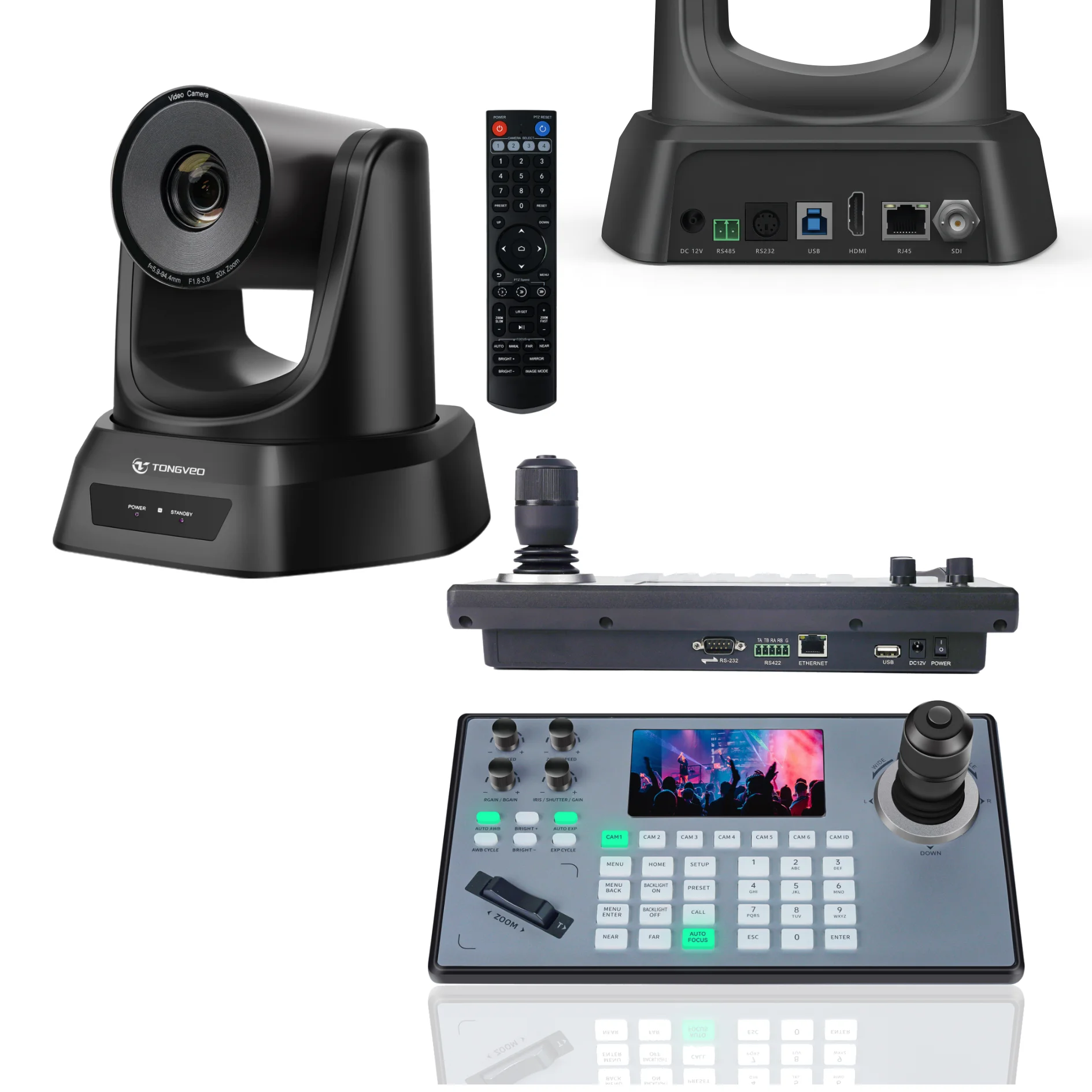 20x Conference PTZ Camera & 4D Joystick Controller for OBS Vmix