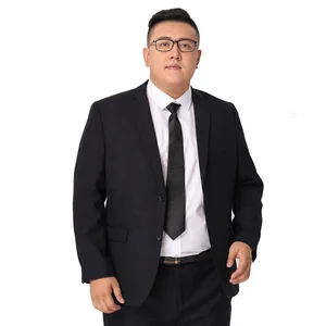 Men's Plus Size Business Suit Pants Single Breasted Closure Three Piece Wedding Dress for Fat Men