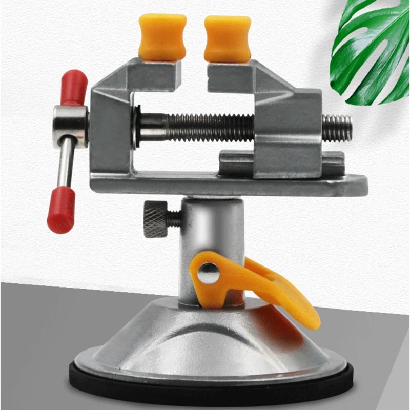 Mini Adjustable Fixed Electric Small Table Bench Vise 360 Degrees Rotatable Grinder Rotary Hand Drill Suction Cup Fixed Frame